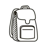 Vector backpack hand drawn outline doodle icon. vector sketch illustration