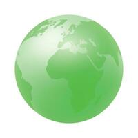 Vector world globe map. north america centered map. green planet sphere icon