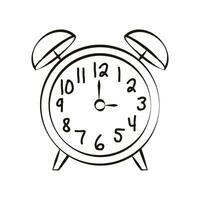 Vector line art of alarm clock vector illustration