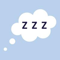 Vector zzz zzzz bed sleep snore icons with doodle clouds