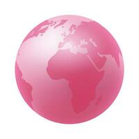 Vector vector world globe map. north america centered map. pink planet sphere icon