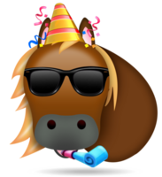 Pferd Emoticon isoliert png