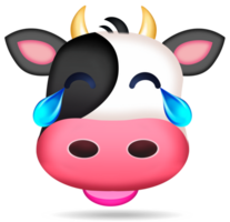 vaca emoticon aislado png