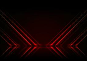 Red neon lines abstract technology background vector