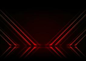 Red neon lines abstract technology background vector