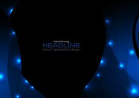 Abstract blue glowing shiny wavy background vector