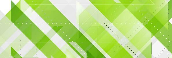 Bright green and grey geometric tech background vector