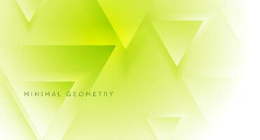 Green yellow geometric tech background with glossy triangles vector