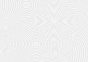 Grey white smooth circles abstract tech background vector