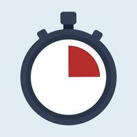 Vector stopwatch icon illustration in flat style timer vector illustration on isolated background