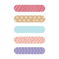 Vector flat washi tape collection on white