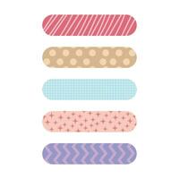 Vector flat washi tape collection on white