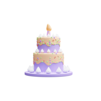 3d verjaardag taart renderen icoon of 3d gelukkig verjaardag taart met chocola smaak png