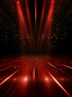 Ai Generative Backdrop Red Spotlights For Flyers, Banner and Backgrounds realistic image ultra hd high design photo