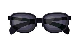 Vector black hipster sunglasses on white background