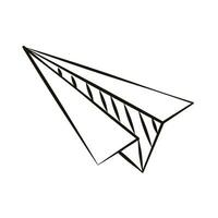 Vector hand drawn send airplane on white