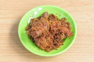 Ayam goreng Kalasan, Indonesia traditional cuisine made from fried chicken photo