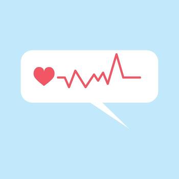 Vector red heart rate graph when exercising. concept of saving the patient's life. isolate on white background