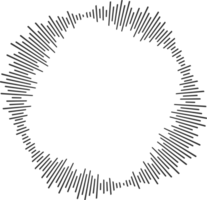 cercle du son vague. l'audio la musique égaliseur. rond circulaire icône. spectre radial modèle et la fréquence Cadre png