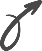 Doodle arrow. Hand drown lines and curve scribbles. Sketch of abstract pointer in different shape png