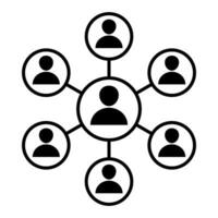 People network icon. Social network connection and global business communication concept. Vector icon isolated on white background.