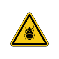 voorzichtigheid teken - Oppervlakte besmet met bed bugs png