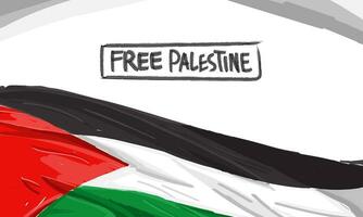 Palestine flag background hand drawn flat design vector