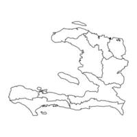 Haiti map with administrative divisions. Vector illustration.