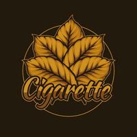 cigarette logo template with tobacco vector