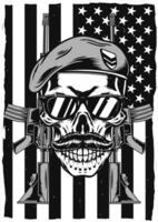 soldier skull poster template for print vector