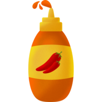 un botella de chile salsa png