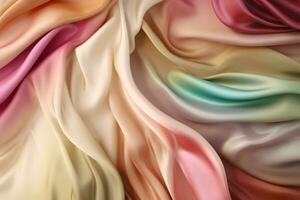 Smooth and Soft pastel rainbow Satin Silk Background. created. Generative AI photo