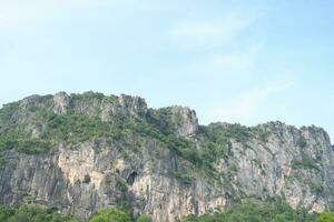Limestone mountains in Thailand There are many bats living there. photo