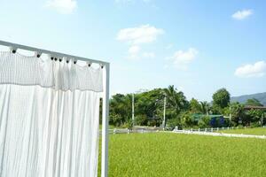 Curtains to block sunlight for tourists photo