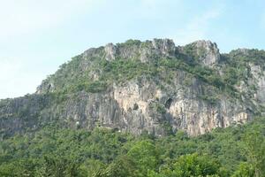 Limestone mountains in Thailand There are many bats living there. photo