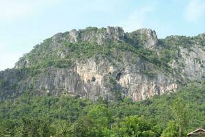 Limestone mountains in Thailand There are many bats living there. photo