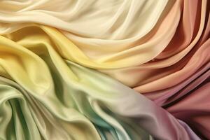 suave y suave pastel arco iris satín seda antecedentes. creado. generativo ai foto