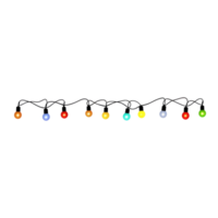 String of Christmas lights isolated on transparent background. Generative ai png