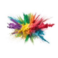 Explosion von farbig Pulver. Clip Art zum Design. isoliert auf transparent Hintergrund. generativ ai png