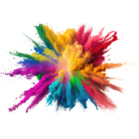 explosion of colored powder. clipart for design. isolated on transparent background. Generative ai png