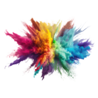 explosion de coloré poudre. clipart pour conception. isolé sur transparent Contexte. génératif ai png