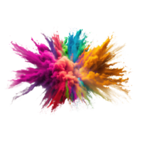 explosion of colored powder. clipart for design. isolated on transparent background. Generative ai png