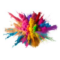 Explosion von farbig Pulver. Clip Art zum Design. isoliert auf transparent Hintergrund. generativ ai png