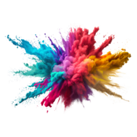 Explosion von farbig Pulver. Clip Art zum Design. isoliert auf transparent Hintergrund. generativ ai png