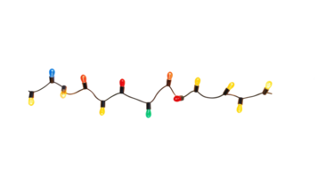 String of Christmas lights isolated on transparent background. Generative ai png