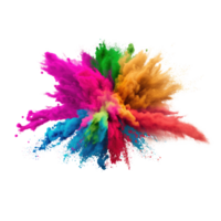 explosion de coloré poudre. clipart pour conception. isolé sur transparent Contexte. génératif ai png