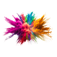 explosion of colored powder. clipart for design. isolated on transparent background. Generative ai png