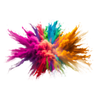 explosion de coloré poudre. clipart pour conception. isolé sur transparent Contexte. génératif ai png