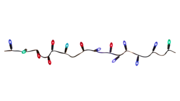 String of Christmas lights isolated on transparent background. Generative ai png