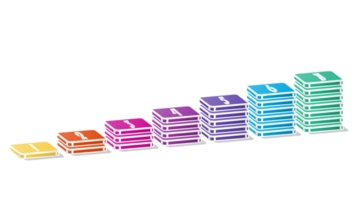 Bar Diagramm rechteckig 3d, Infografiken Elemente Diagramm mit 7 Schritte. png